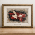 Abstract art on antique framed display