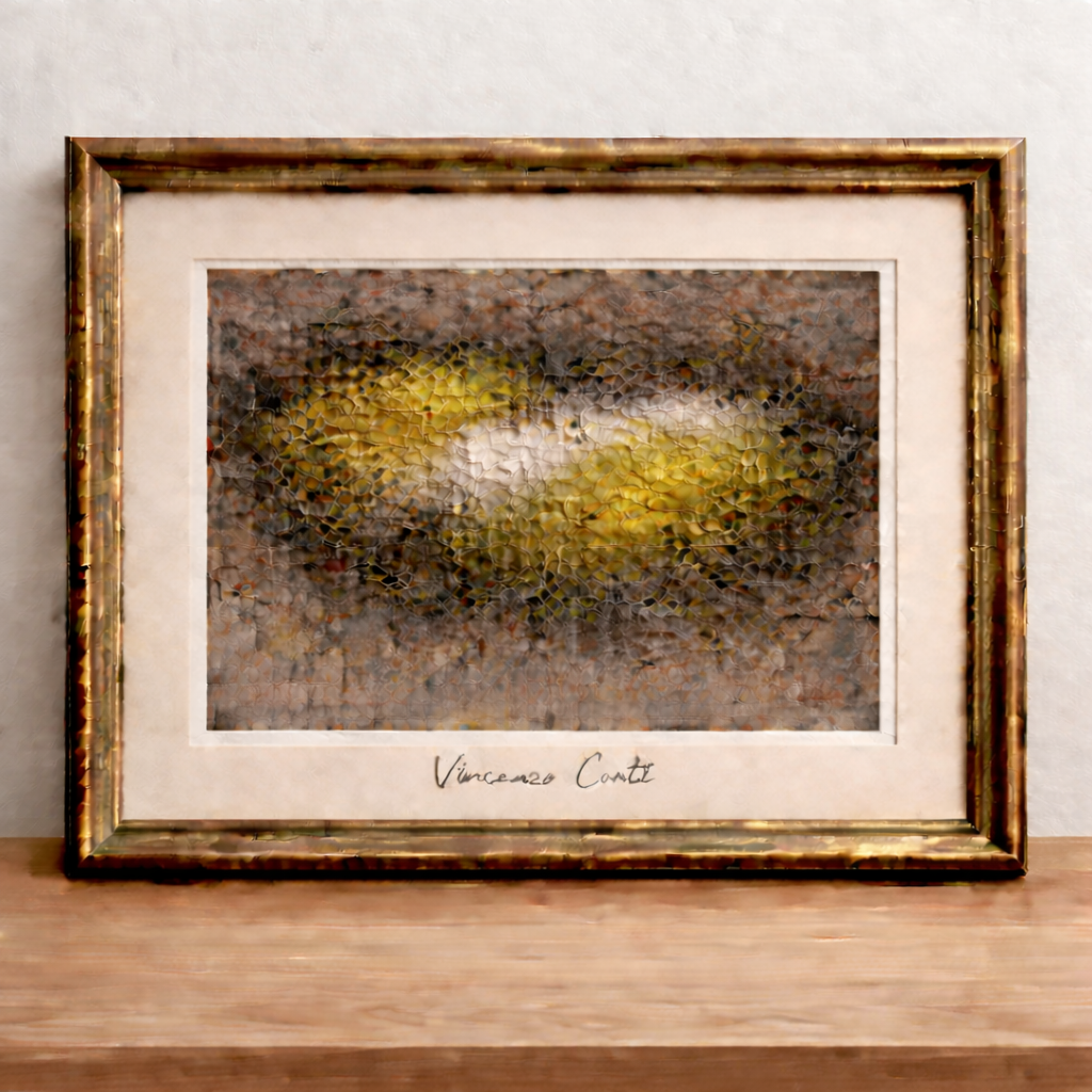 Abstract expressionism in antique frame