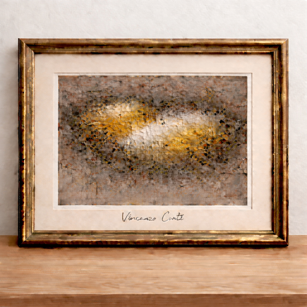 Abstract texture in gold frame