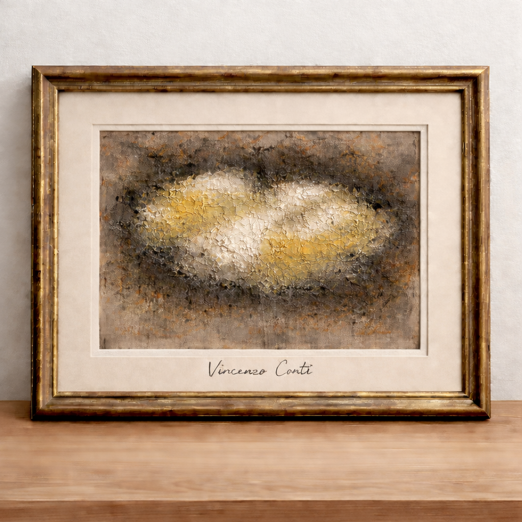 Vincenzo Conti's abstract painting in frame