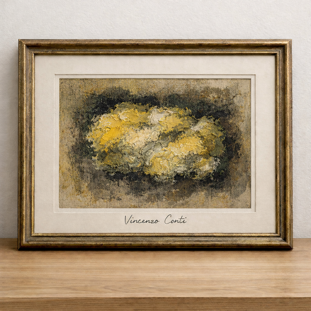 Vincenzo Conti abstract in textured gold frame